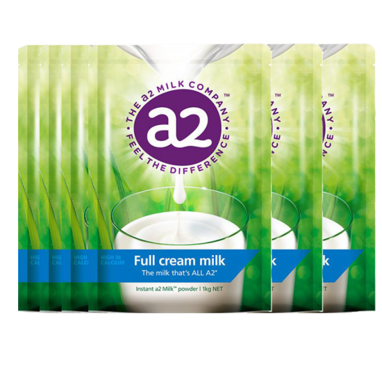 【a2白金 新西兰发货】【顺丰空运】【6袋】A2 成人奶粉 全脂高钙奶粉  6袋 保质期：2026.6左右